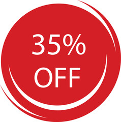 Up to % Off Special Offer Red Colored Sticker on White Background, Vector Illustration