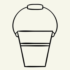 bucket. Hand drawn vector illustration