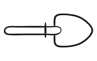 Garden shovel. Hand drawn vector illustration