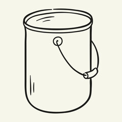 bucket. Hand drawn vector illustration