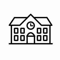 black School or educational institution icon. illustration isolated on white background. sign symbol of the state house