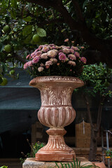 Flowers in giant vase