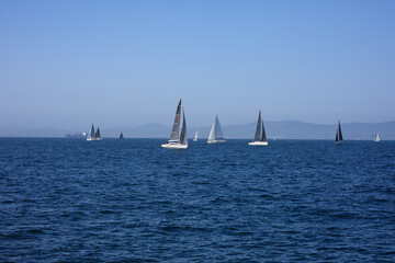 Fototapeta premium Saling boats on the Ocean