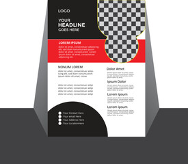 Brochure Flyer Design in Red ,White & Black Colour