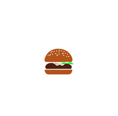 Burger color vector illustration isolated on white background. Print for the background, on fabric, paper, wallpaper, packaging.