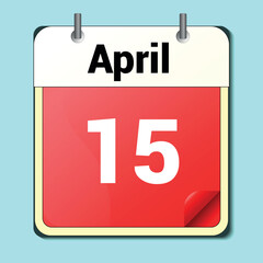 day on the calendar, vector image format, April 15