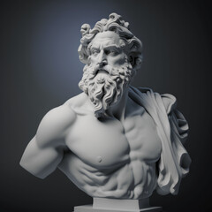 Fototapeta na wymiar Realistic white Stone statue of ancient greek gods, generative AI 