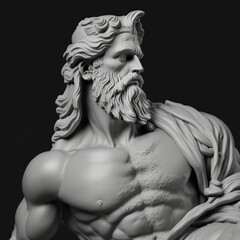 Obraz na płótnie Canvas Realistic white Stone statue of ancient greek gods, generative AI 