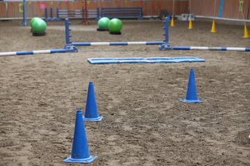 Obstacles and buoys in the sand