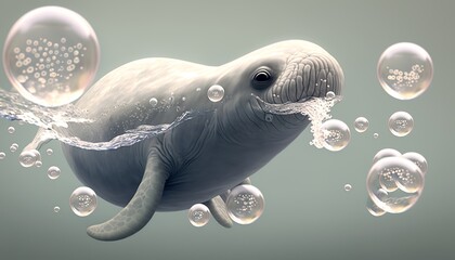animal assembled from bubbles