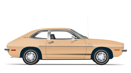 Obraz na płótnie Canvas 1970s American Compact Hatchback