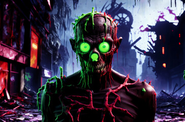 Portrait of a zombie man