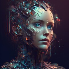 Artificial intelligence robot woman