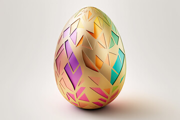 Colorful golden easter Egg, Modern Geometric Easter Egg, Cutout Colorful Art