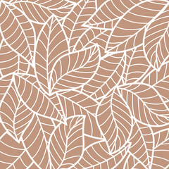 seamless background with brown leaves
