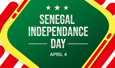 Senegal Independence Day wallpaper with colorful shapes and typography