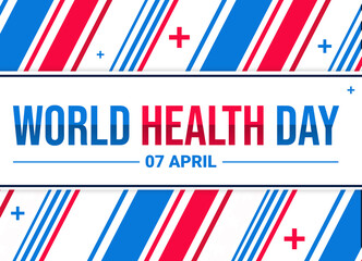 World Health day banner design with typography and shapes. International health day backdrop