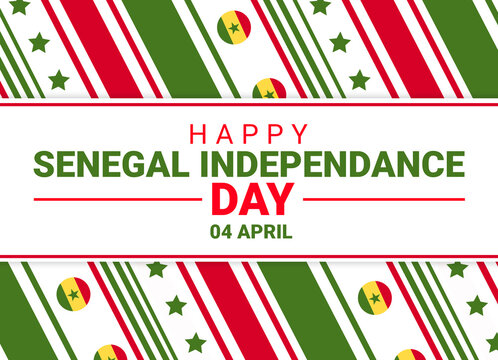 Happy Senegal Independence Day wallpaper with lines and flag colors. Patriotic independence day Senegal background