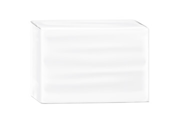 Realistic wide package bag mockup. Half side view. Vector illustration isolated on white background. Great way to use for presentation your product, design. EPS10.	