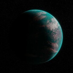 3D illustration of an exoplanet.