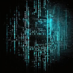 Obraz premium Abstract background with code in a technological numeric environment, generative ai