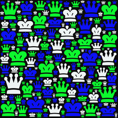 seamless colourful  pattern with crowns