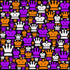 seamless colourful  pattern with crowns