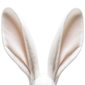 PNG White Easter Rabbit Ears Slim Isolated