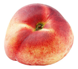 Chinese flat donut peach isolated on transparent background. Full depth of field.