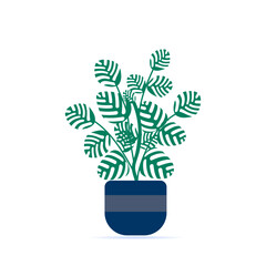 A beautiful vase in a pot. Vector illustration.