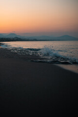 mediterranean sea in Alanya Turkey. Sunset at the sea