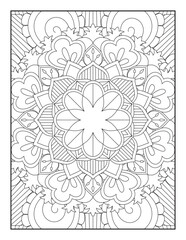 Vector abstract mandala pattern.Adults Mandala Coloring Page.Mandala. Mandala coloring page KDP interior. Coloring page mandala background. Oriental pattern, vector illustration. Islam, Arabic, Indian