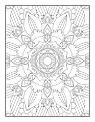 Vector abstract mandala pattern.Adults Mandala Coloring Page.Mandala. Mandala coloring page KDP interior. Coloring page mandala background. Oriental pattern, vector illustration. Islam, Arabic, Indian