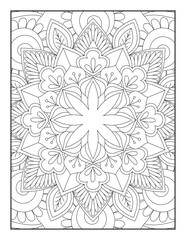 Vector abstract mandala pattern.Adults Mandala Coloring Page.Mandala. Mandala coloring page KDP interior. Coloring page mandala background. Oriental pattern, vector illustration. Islam, Arabic, Indian