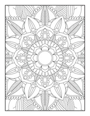 Vector abstract mandala pattern.Adults Mandala Coloring Page.Mandala. Mandala coloring page KDP interior. Coloring page mandala background. Oriental pattern, vector illustration. Islam, Arabic, Indian