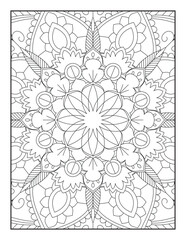 Vector abstract mandala pattern.Adults Mandala Coloring Page.Mandala. Mandala coloring page KDP interior. Coloring page mandala background. Oriental pattern, vector illustration. Islam, Arabic, Indian