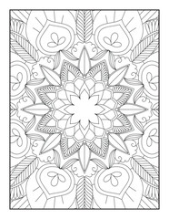 Vector abstract mandala pattern.Adults Mandala Coloring Page.Mandala. Mandala coloring page KDP interior. Coloring page mandala background. Oriental pattern, vector illustration. Islam, Arabic, Indian