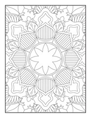 Vector abstract mandala pattern.Adults Mandala Coloring Page.Mandala. Mandala coloring page KDP interior. Coloring page mandala background. Oriental pattern, vector illustration. Islam, Arabic, Indian