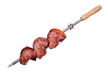 A brazilian traditional barbecue grilled rump cap on the stick - Picnha no espeto