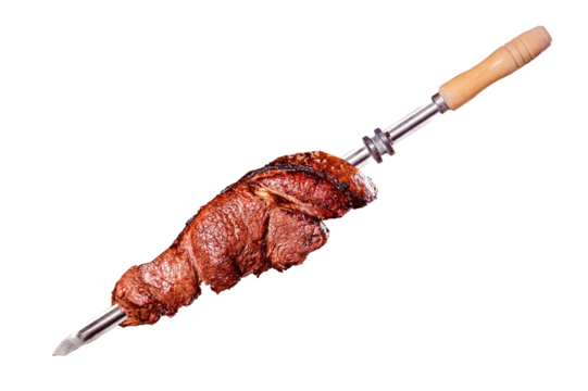 A brazilian traditional barbecue grilled rump on the stick - Alcatra no espeto