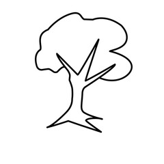 tree thin line vector icon