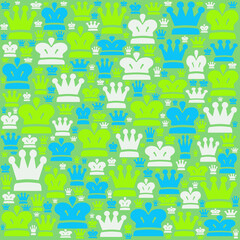 seamless colourful  pattern with crowns