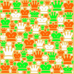 Fototapeta na wymiar seamless colourful pattern with crowns