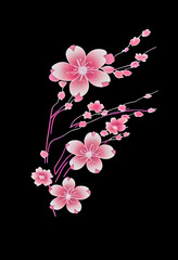 Sakura flowers Illustration,  ai generated, generative Ai 