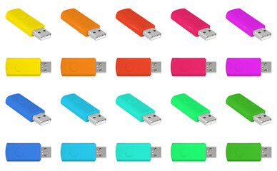 USB flash drive, external drive, on a white background