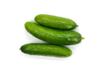 Fresh green cucumber isolated on white