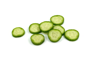Fresh green cucumber isolated on white