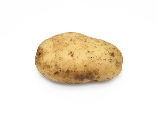 Fresh organic Potatoes isolated on white background with clipping path
