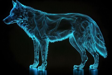 Obraz na płótnie Canvas wolf in the night