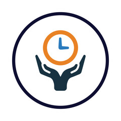 clock, time, hand, clock on hand icon